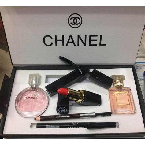 chanel parfum set|chanel perfume and lipstick set.